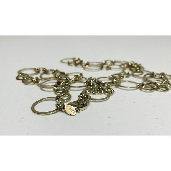 Chico’s Long Gold Tone Ring Chain Necklace Strand - Picture 5 of 5